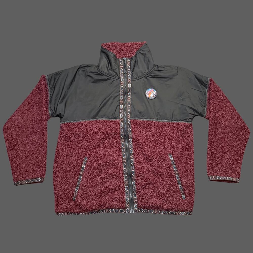 Buc-ee's Red Gray Berber Jacket Small